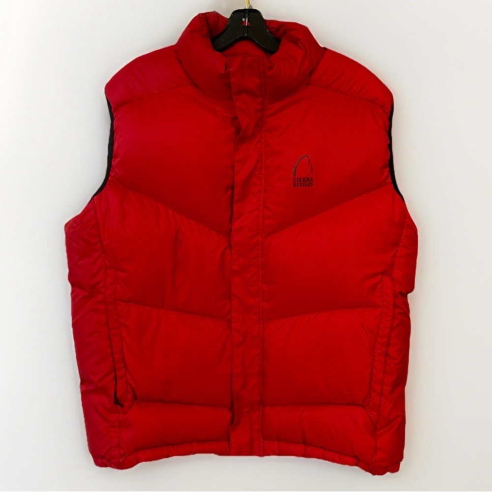 Sierra Designs Goose Down Puffer Zip Vest Red 600 Powerfill Men's Size Medium